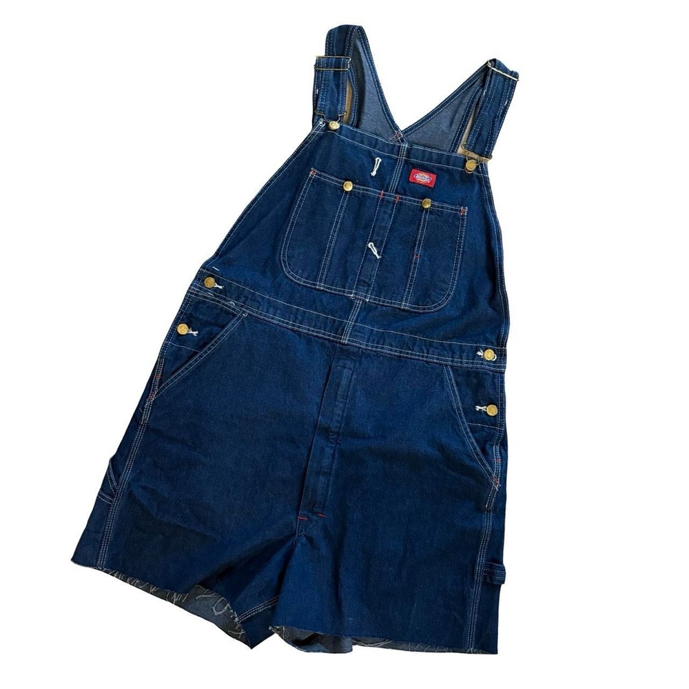 dickies dark wash overalls
